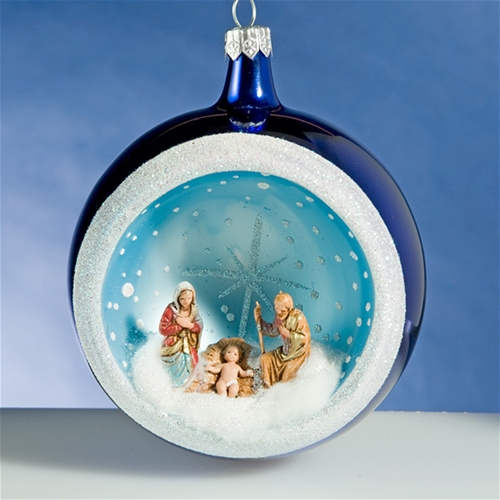 de carlini blue round nativity christmas ornament the de carlini blue round nativity christmas ornament the