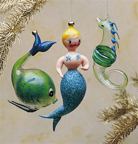 mermaid blue fish and seahorse italian glass christmas mermaid blue fish and seahorse italian glass christmas