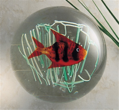 Red Fish Murano Paperweight