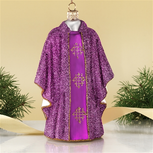 Purple Priest Vestment Polish Glass Christmas Ornament The Cottage Shop