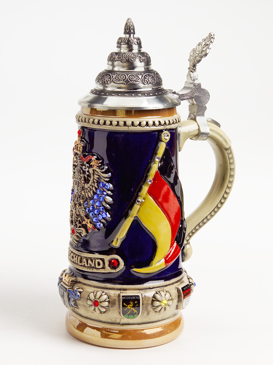 german eagle crest with crystals hand painted beerstein budweiser christmas ornaments