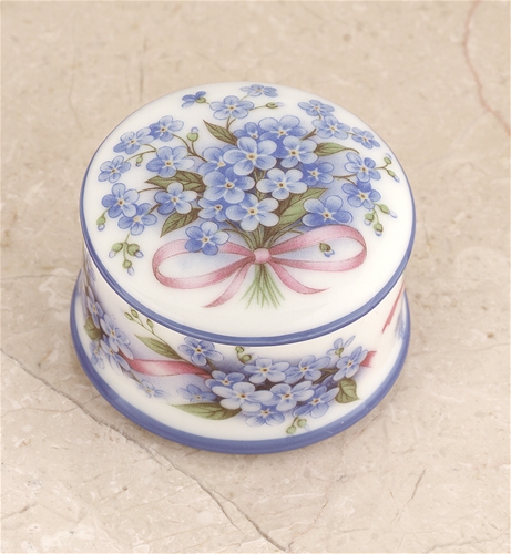 blue forget me not german porcelain trinket box the di carlini christmas ornaments