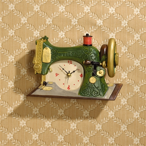 Sewing Machine Italian Resin Wall Hanging Clock The Cottage Shop
