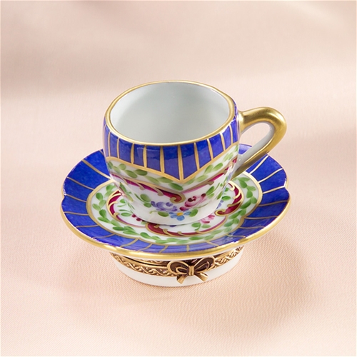 Limoges Blue Sevres Cup and Saucer Box The Cottage Shop