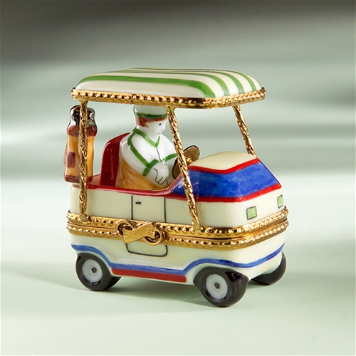 Limoges Golf Cart with Golfer Box The Cottage Shop