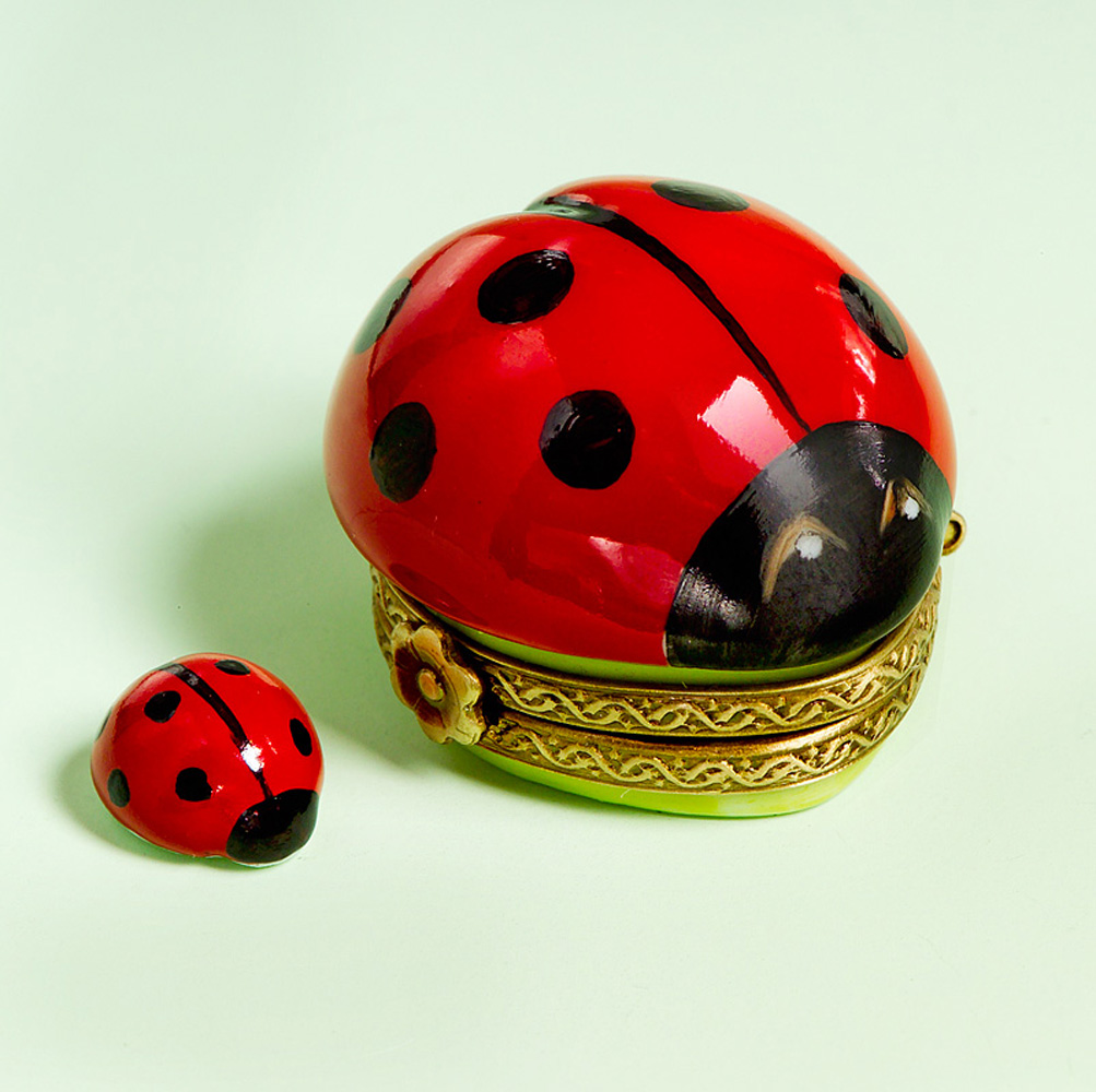 Limoges Ladybug with Baby Box The Cottage Shop