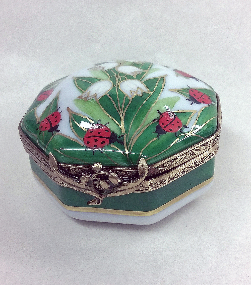 Limoges Lily of the Valley with Ladybugs Box The Cottage Shop