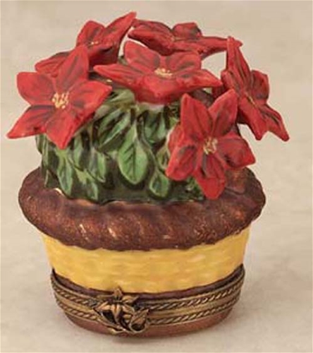 Limoges Chamart poinsettia basket box
