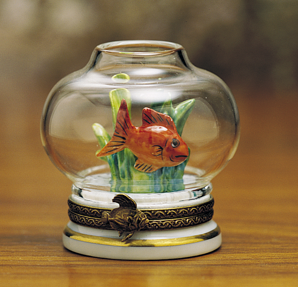 Limoges Fish in Fishbowl Box The Cottage Shop