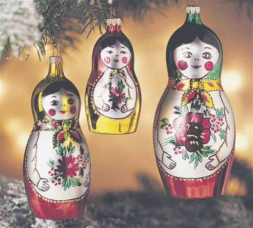 Matryoshkas Italian Glass Christmas Ornaments Set Of 3 The Cottage Shop Matryoshkas Italian Glass Christmas Ornaments set of 3 - Matryoshkas Italian Glass Christmas Ornaments Set Of 3 The Cottage Shop
