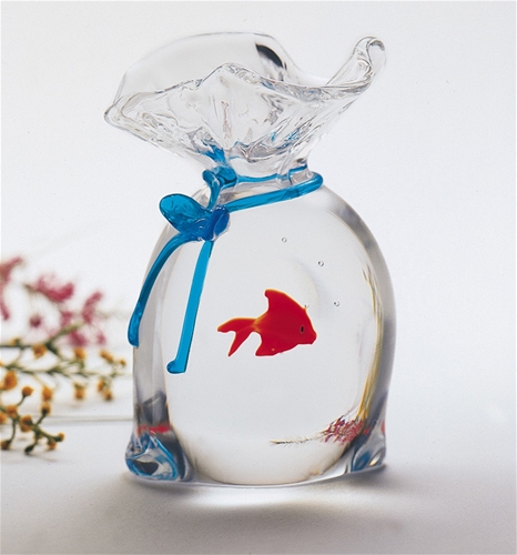 murano glass bag with one fish the cottage shop di carlini christmas ornaments
