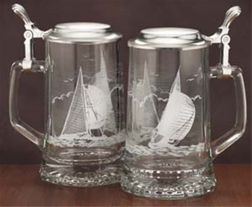 Sailing glass stein
