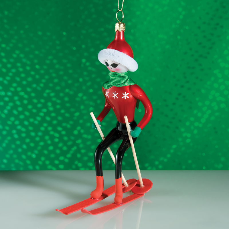 De Carlini Woman Skier Christmas Ornament The Cottage Shop