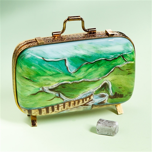 Limoges Chinese Wall Suitcase Box with Stone The Cottage Shop