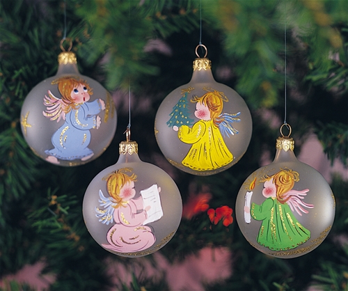 Set Of 4 Angels Italian Christmas Ornaments The Cottage Shop