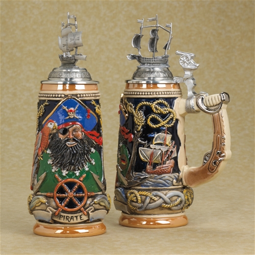 German Pirate with Ships Beer Stein The Cottage Shop