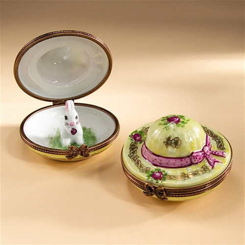 Limoge White Rabbit in Easter Hat Box The Cottage Shop