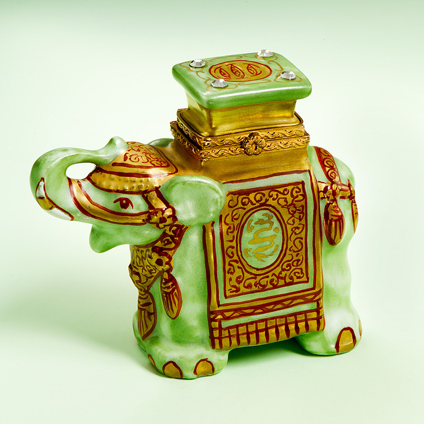 Limoges Jade Elephant Box The Cottage Shop