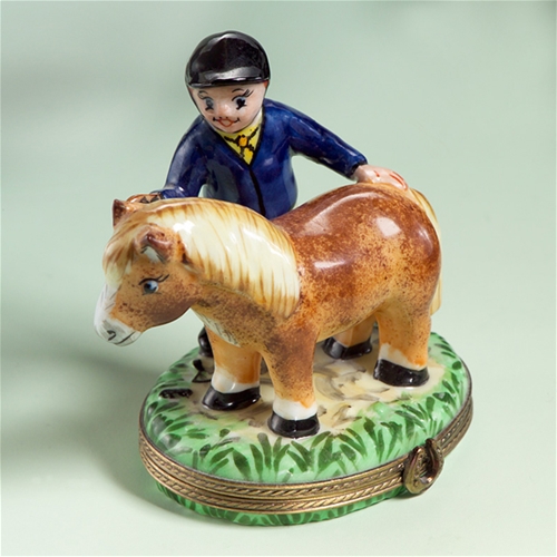 Limoges Pony Horse with Rider Box The Cottage Shop