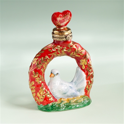 Limoges Merry Christmas Perfume Bottle with Dove Box The Cottage Shop