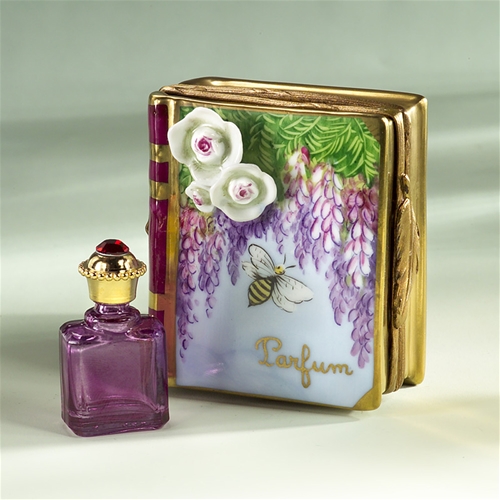 Limoges Flower Bee Book with Perfume Bottle Box The Cottage Shop
