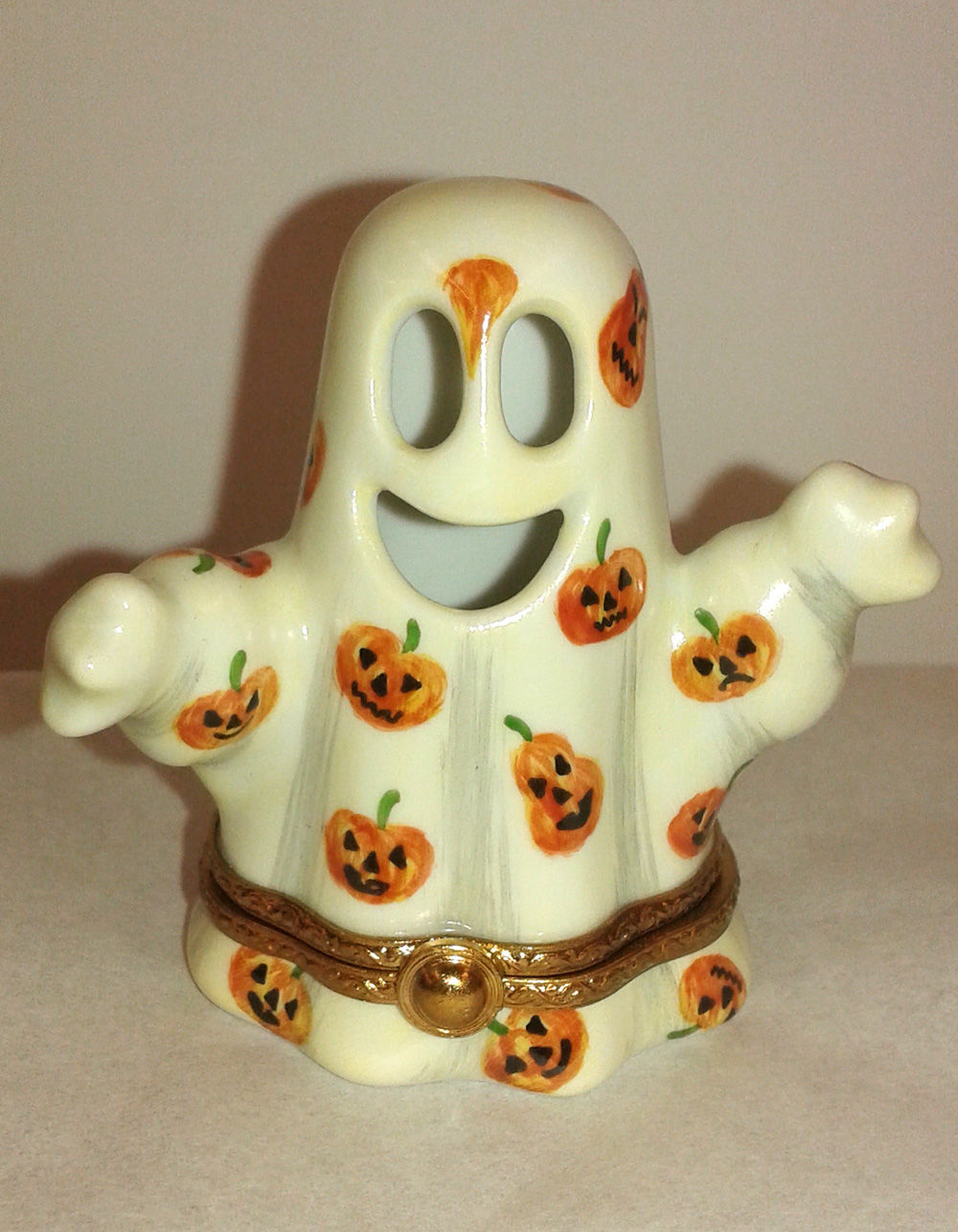Limoges Halloween Ghost with Jack O' Lanterns Coat Box The Cottage Shop
