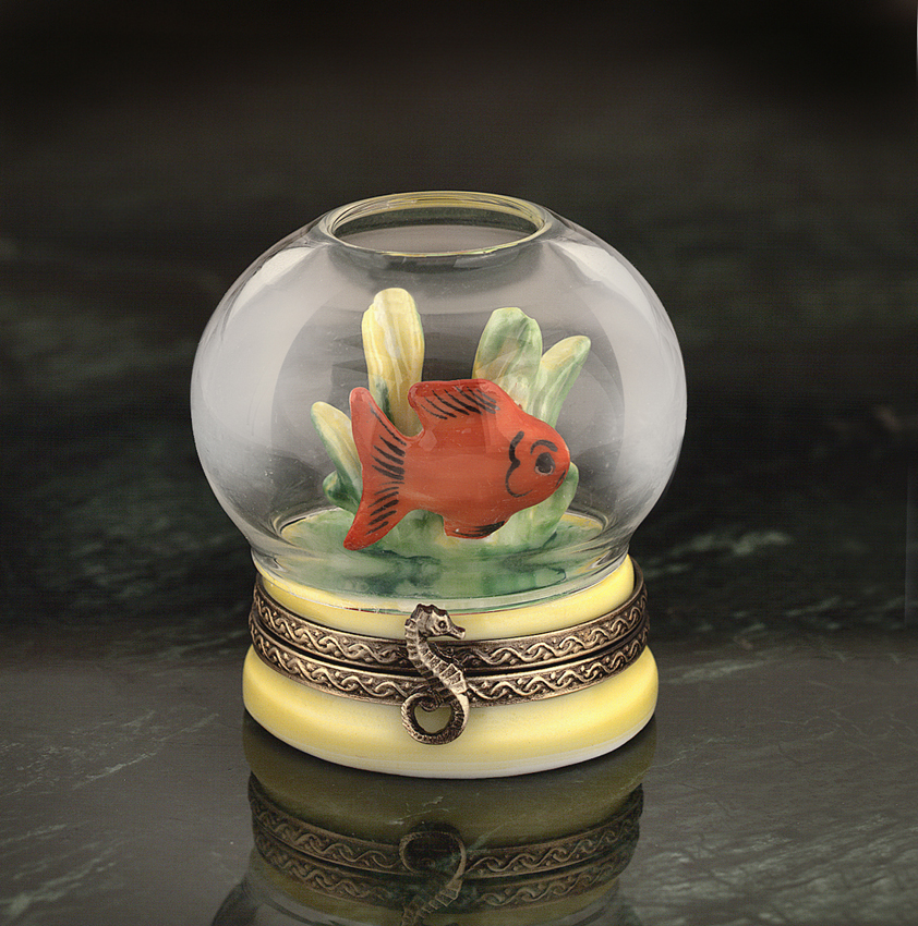 Limoges Fish in Fishbowl Box The Cottage Shop