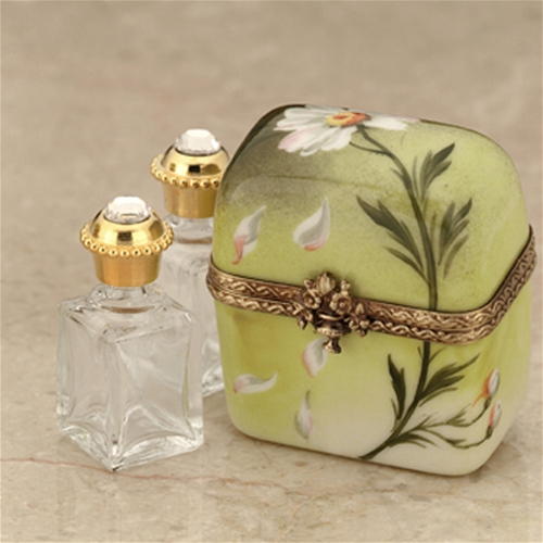 Limoges Chest Box with Daisies and Perfume Bottles Box The Cottage Shop