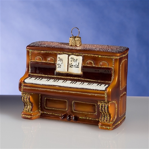 "Joy to the World": Piano Polish Glass Christmas Ornament The Cottage Shop