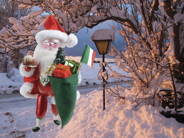 Babbo Natale Italy.De Carlini Italian Santa Babbo Natale With Panetone Christmas Ornamentth The Cottage Shop