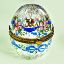 Picture of Chamart Crystal Hinged Egg Box with Ribbons and Flowers Egg