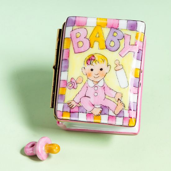 Picture of Limoges Baby Girl Book with Pacifier Box 