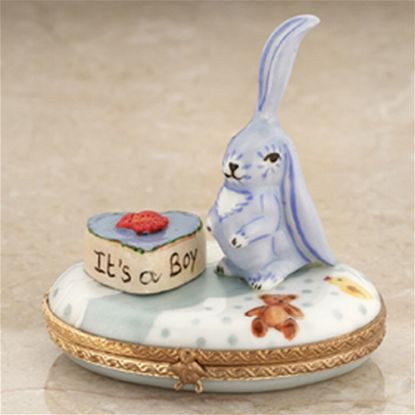 Picture of Limoges Blue Baby Rabbit Box