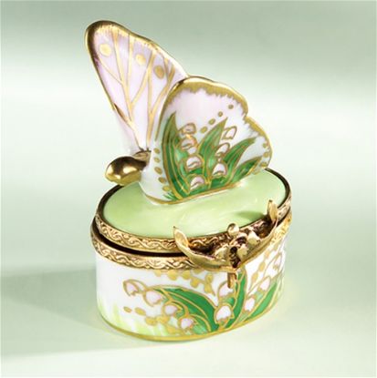 Picture of Limoges Lily of the Valley Butterfly Box