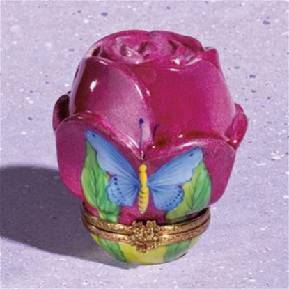 Picture of Limoges Pink Rosebud with Butterfly Box