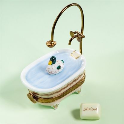 Picture of Limoges Duck in Bathtub Box