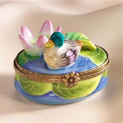 Picture of Limoges Duck on Lilypad Box