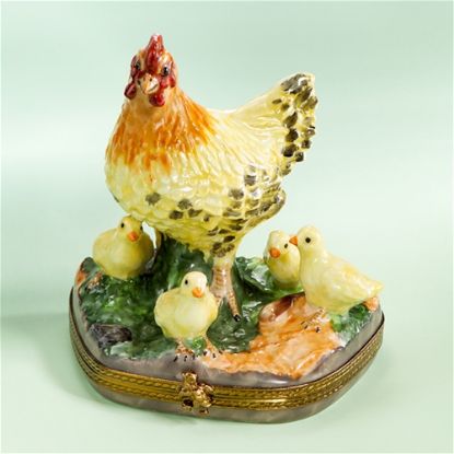 Picture of Limoges Hen with Chicks Box