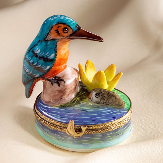 Picture of Limoges Kingfisher with Fish Box