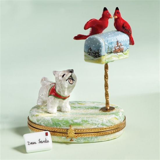 Picture of Limoges Mailbox with Westie and Cardinals Box 