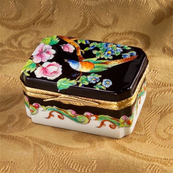 Picture of Limoges Oriental Bird with Roses Box