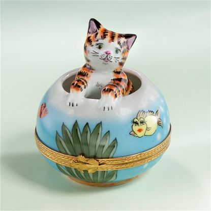Picture of Limoges Orange Cat in FishBowl Box