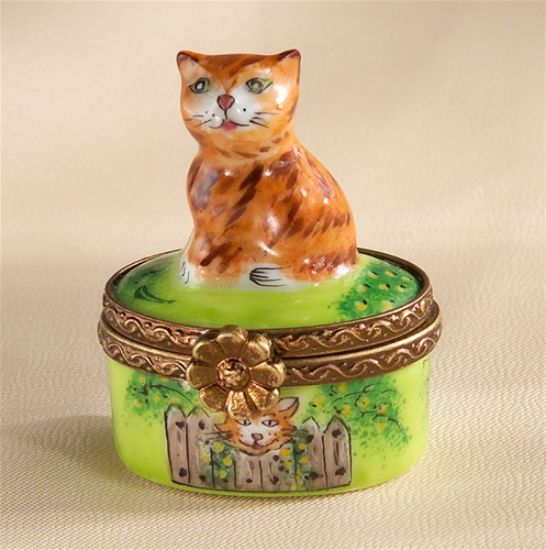 Picture of Limoges Mini Orange Cat Box