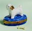 Picture of Limoges Bichon Frise Dog Box with Butterfly and Loose Bone