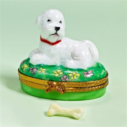 Picture of Limoges Bichon Frise on Grass Box