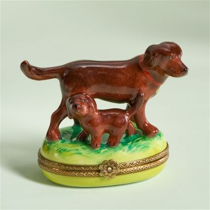 Picture of Limoges Chocolate  Lab with Puppy Box