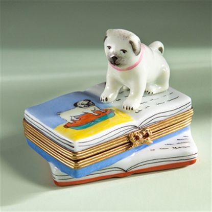 Picture of Limoges Pug Dog on Book Box