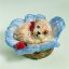 Picture of Limoges Puppy on Blue Leaf with Ladybug Box