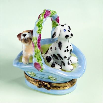 Picture of Limoges Two Dogs Basket Box