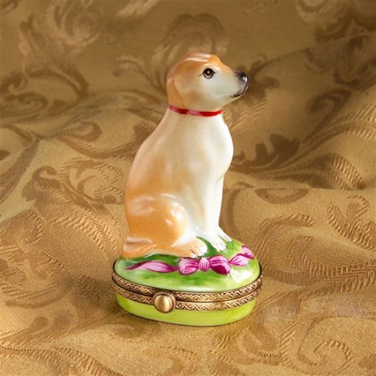 Picture of Limoges Yellow Lab Sitting Box